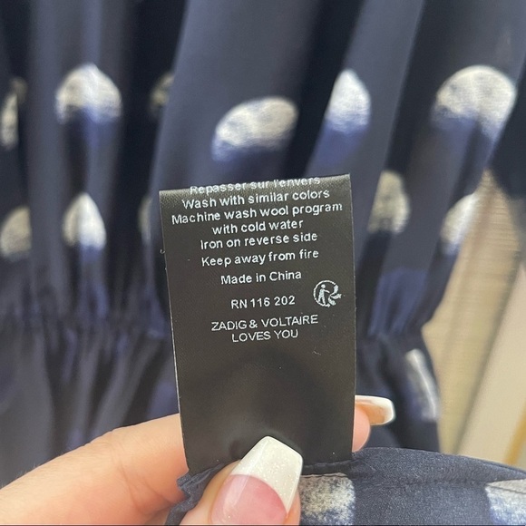 Zadig & Voltaire Rooka Dots Marine Dress Size XS NWT - Picture 13 of 13